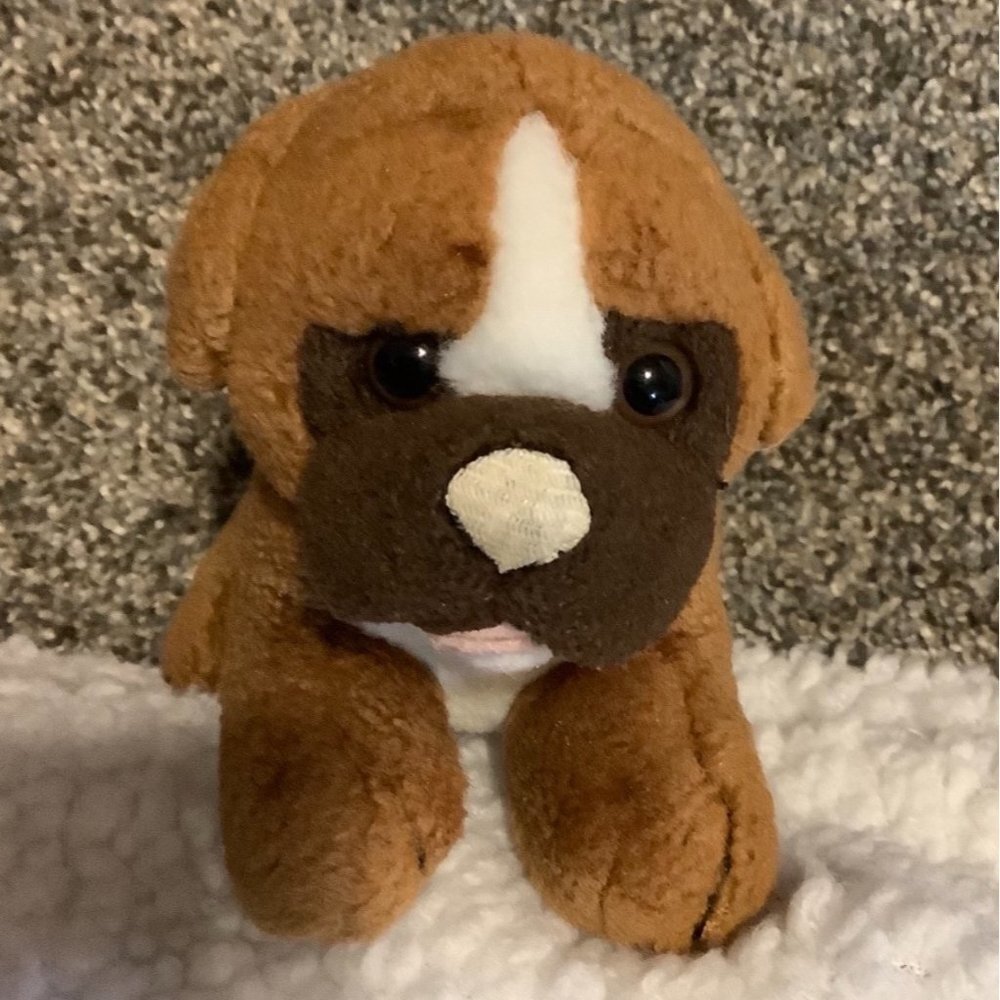 Build-A-Bear Puppy Dog Plush Boxer Mini 7" Stuffed Animal Red Handkerchief Scarf
